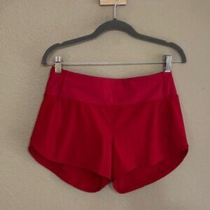 Lululemon Speed Up Short Long 4" – Red – Size 6 – Zip Pocket – Lined